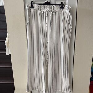 Elegant Striped Wide Leg Pants